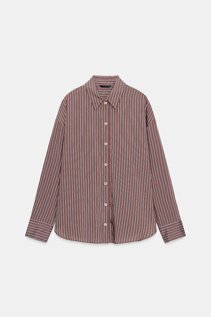 OVERSIZED STRIPED POPLIN SHIRT