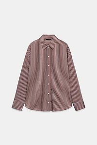 OVERSIZED STRIPED POPLIN SHIRT