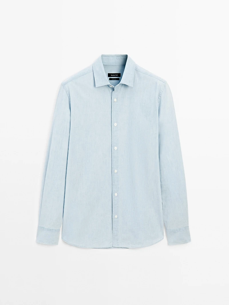 Denim slim-fit shirt