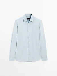 Denim slim-fit shirt