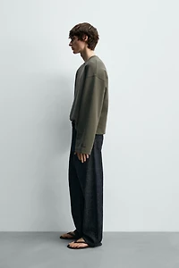 INTERLOCK CROPPED FIT SWEATSHIRT