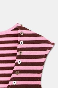 STRIPED BUTTON TOP