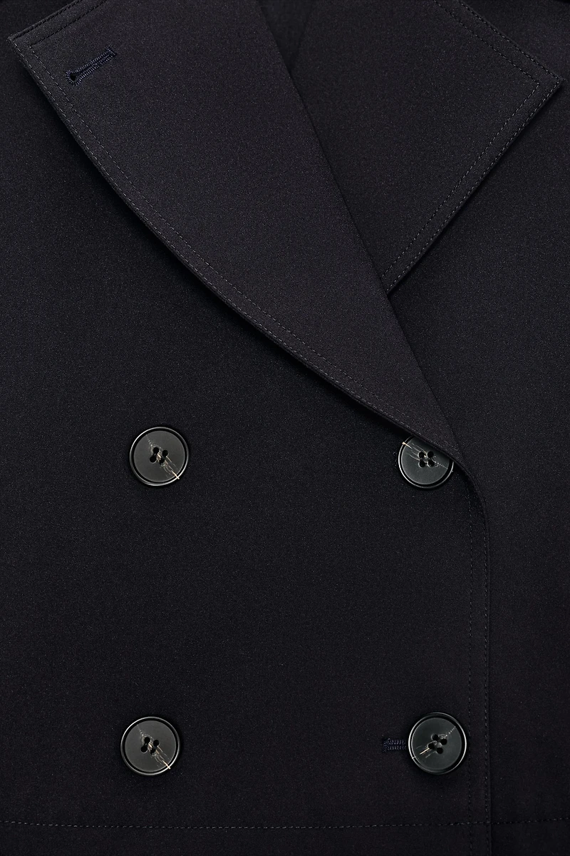 SHORT DOUBLE-BREASTED TRENCH COAT