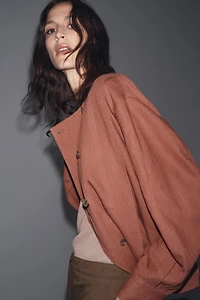 ZW COLLECTION LINEN BLEND BOMBER