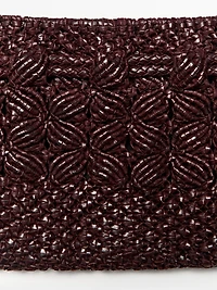 Nappa leather macramé pouch bag