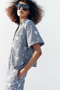 EMBROIDERED PLAID SHIRT