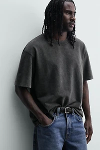 WASHED WAFFLE KNIT T-SHIRT