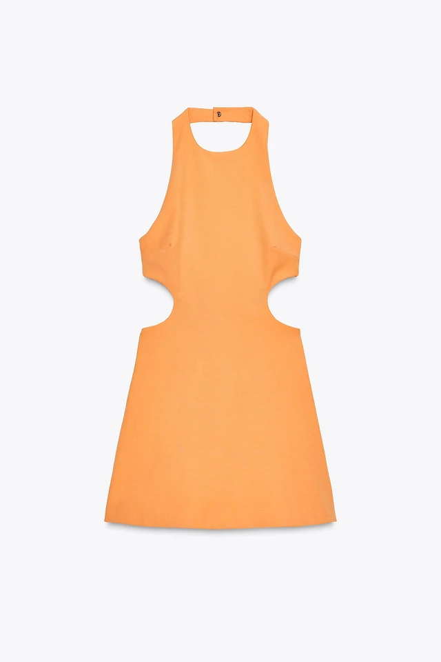 Zara HALTER CUT OUT MINI DRESS | Place Rosemre