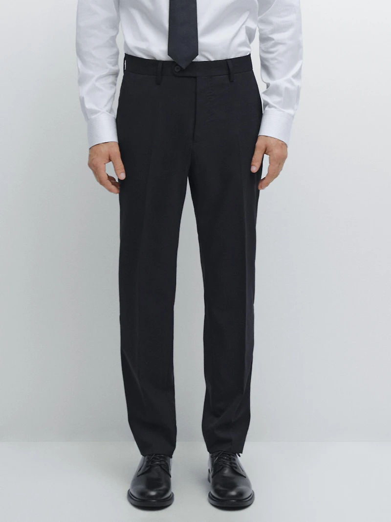 Wool blend suit trousers
