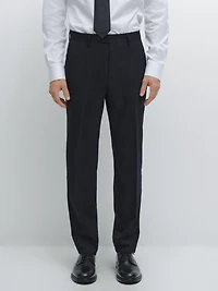 Wool blend suit trousers