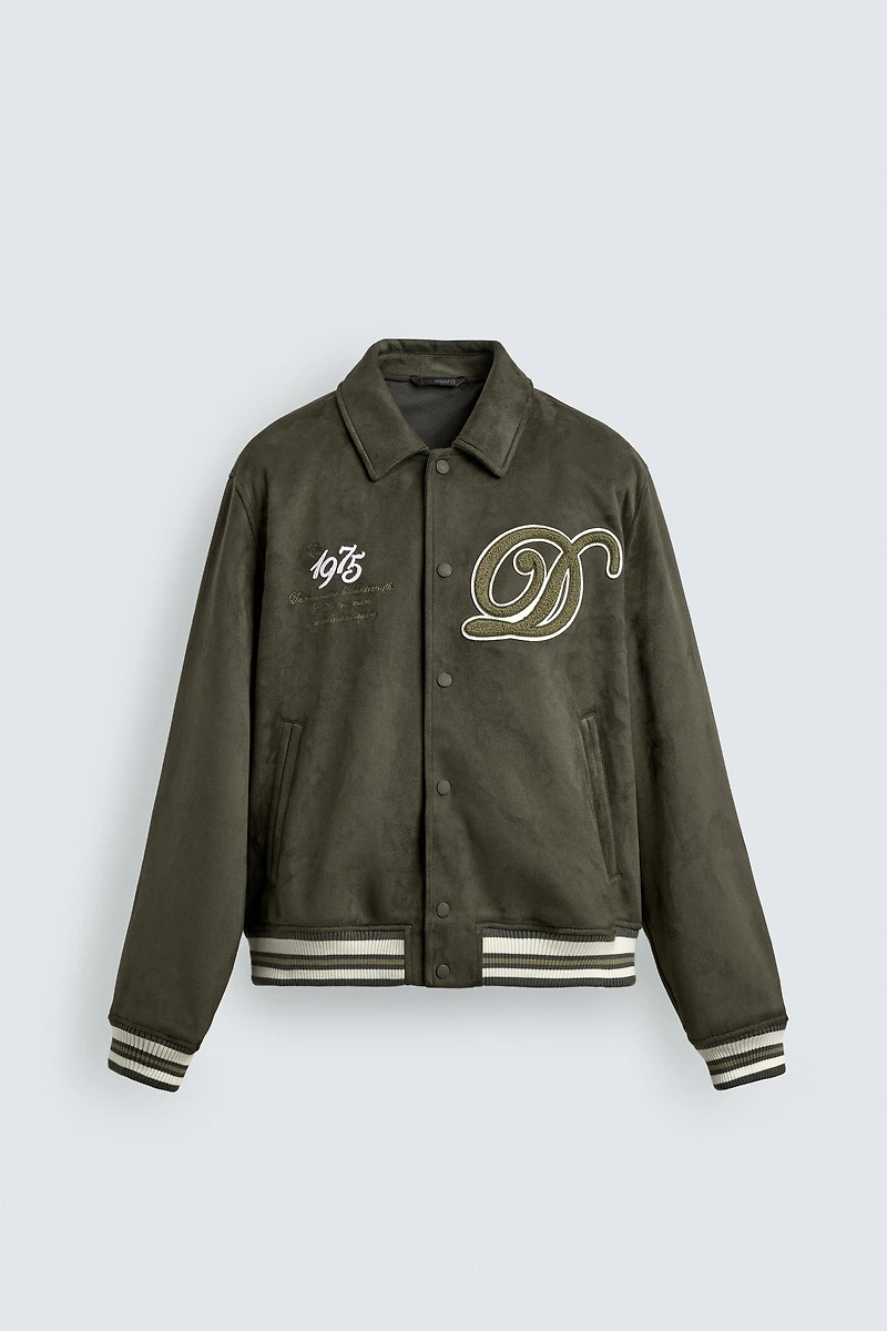 FAUX SUEDE BOMBER JACKET