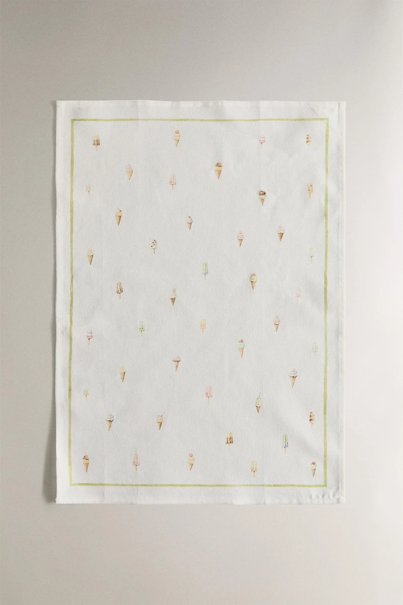 SET OF ICE CREAM COTTON KITCHEN TOWELS (SET OF 2)