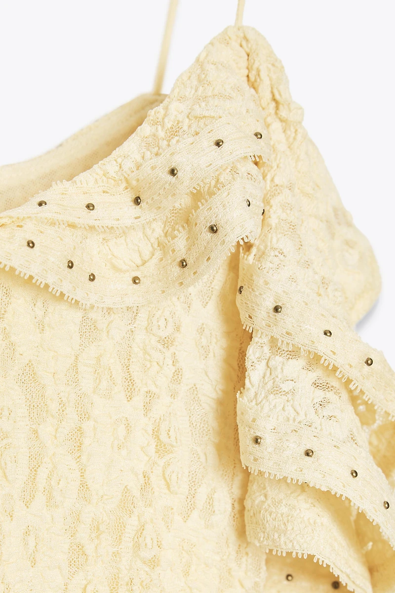 STUDDED LACE DRESS