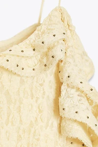 STUDDED LACE DRESS