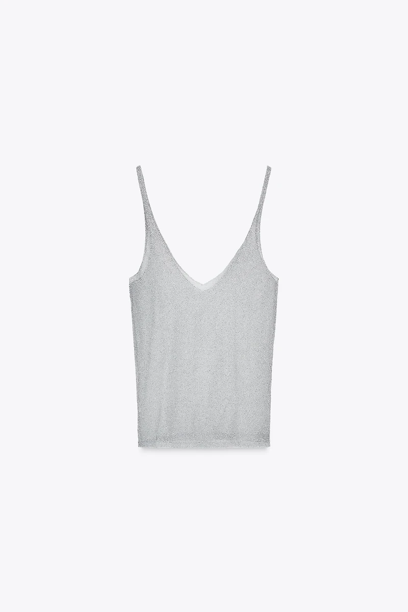 METALLIC THREAD STRAPPY TOP