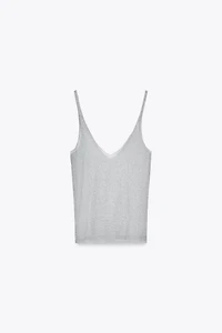 METALLIC THREAD STRAPPY TOP