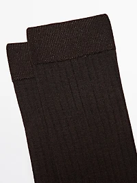 Ribbed silk blend socks