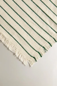 PACK SERVIETTES RAYURES ET FRANGES (LOT DE 2)