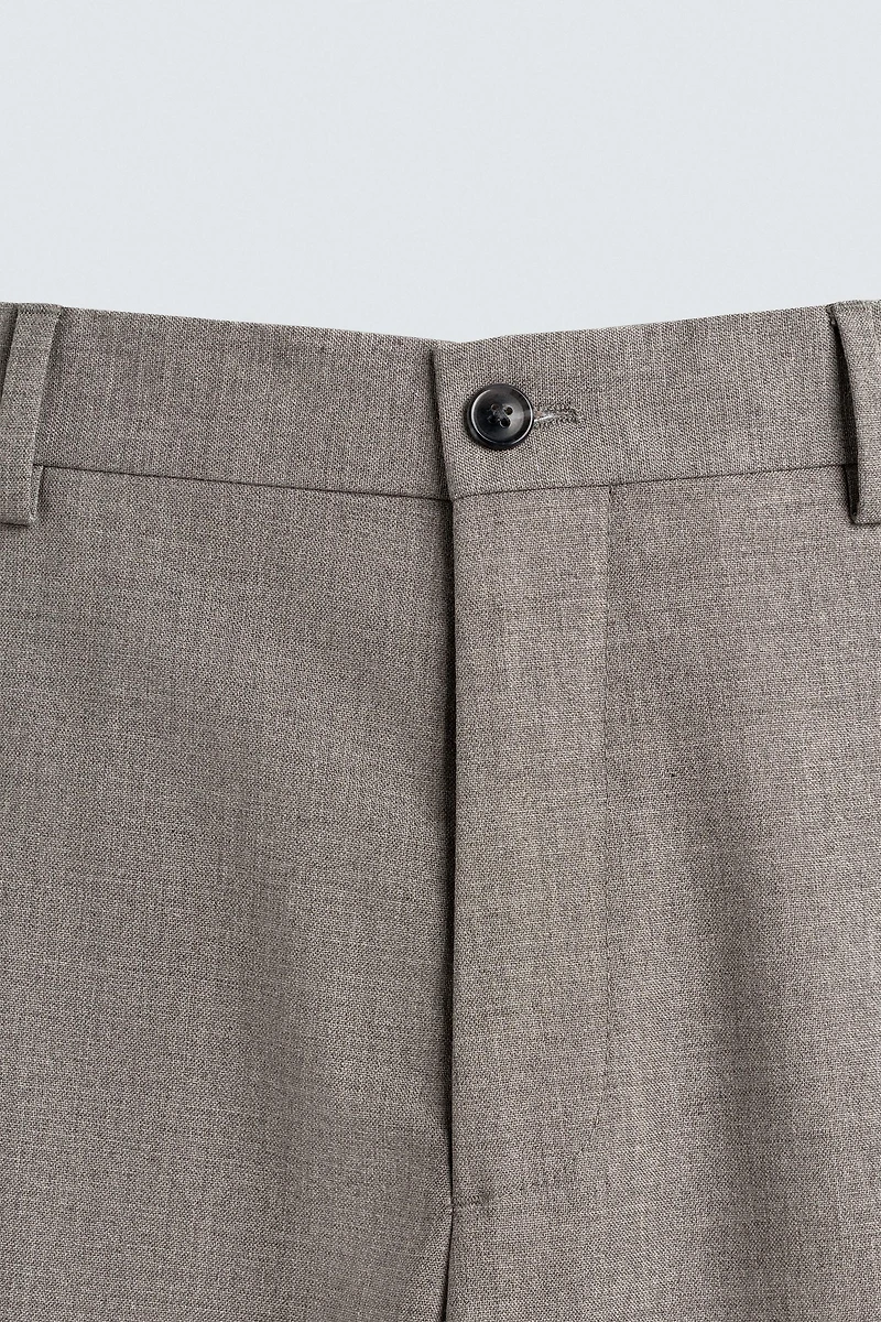 REGULAR FIT TEXTURED SUIT PANTS