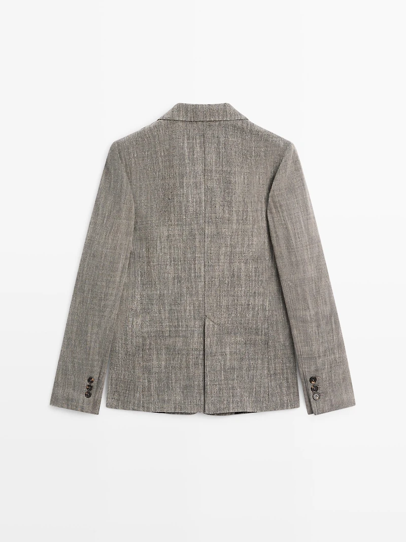 Flecked wool blend blazer