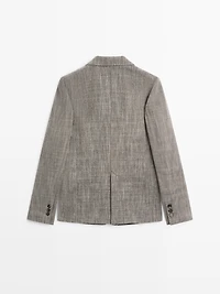Flecked wool blend blazer