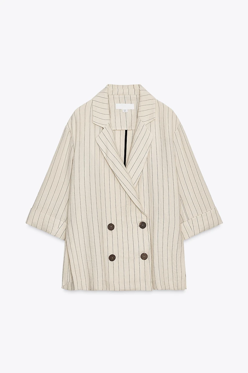 STRIPED DOUBLE BREASTED BLAZER