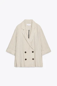 STRIPED DOUBLE BREASTED BLAZER