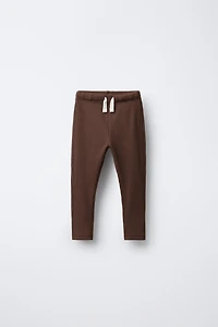 RIBBED LEGGINGS WITH LABEL