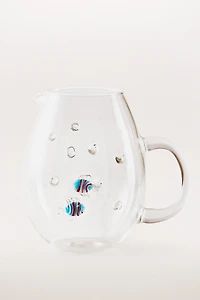 FISH AND BUBBLE BOROSILICATE GLASS PITCHER