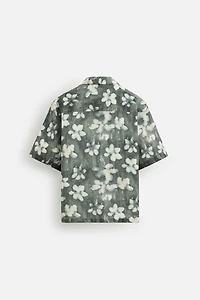 ABSTRACT FLORAL PRINT SHIRT