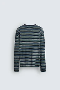STRIPED RIBBED T-SHIRT