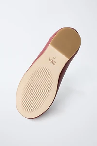 T-STRAP LEATHER BALLET FLATS