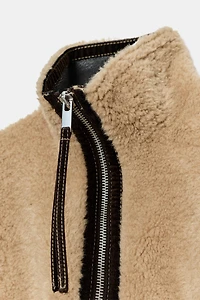 ZW COLLECTION FAUX SHEARLING DOUBLE-FACED JACKET