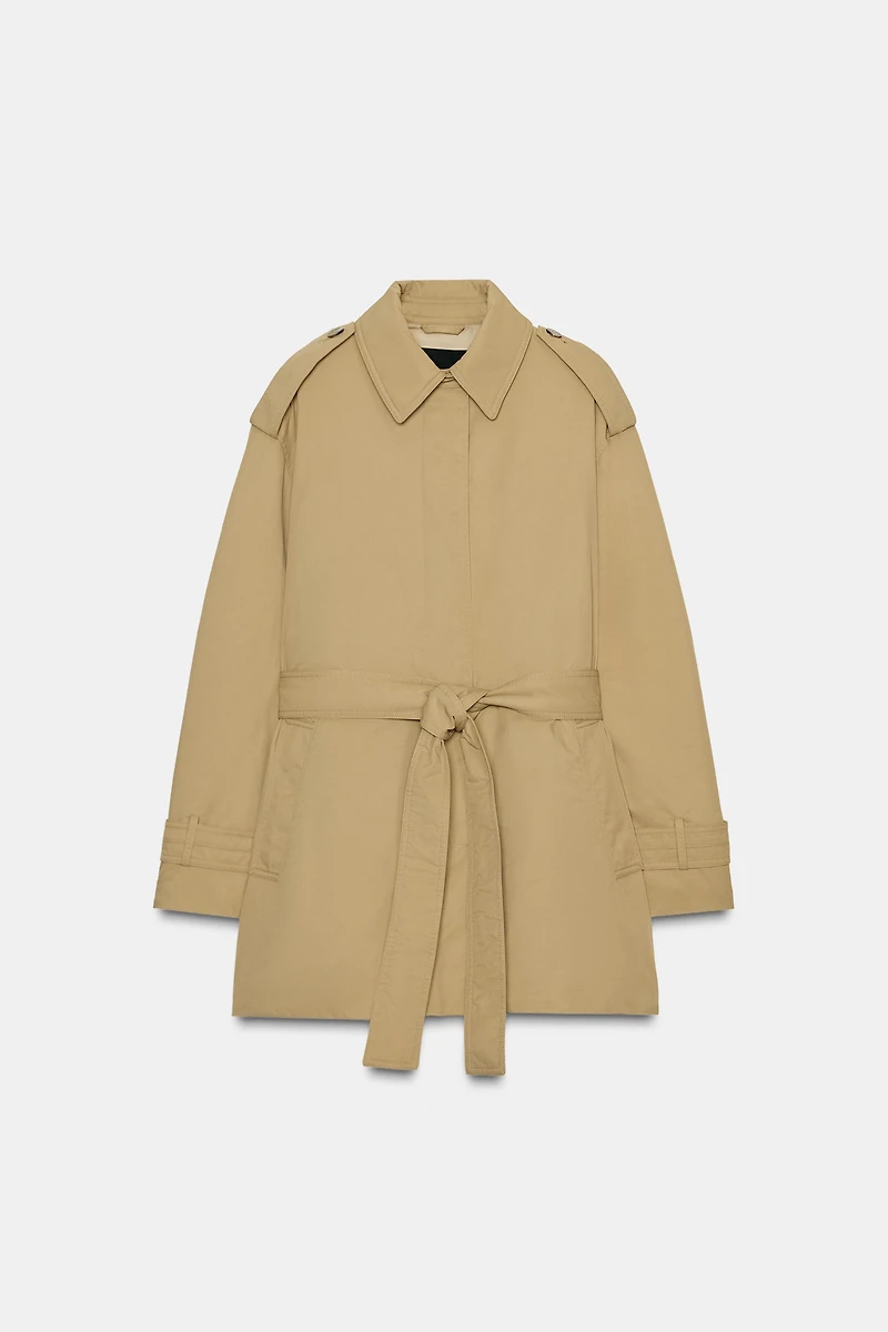 ZW COLLECTION BELTED PADDED TRENCH COAT