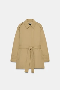 ZW COLLECTION BELTED PADDED TRENCH COAT