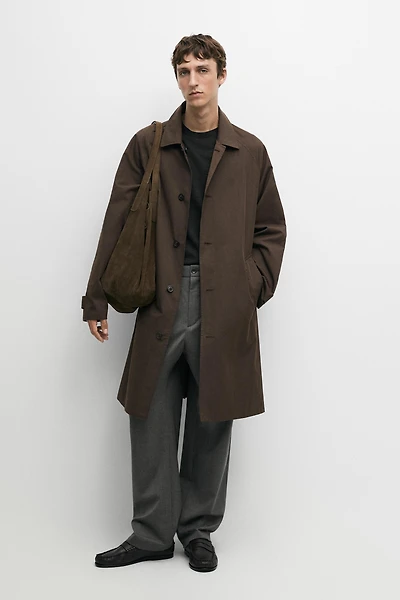 Long reversible trench coat