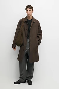 Long reversible trench coat