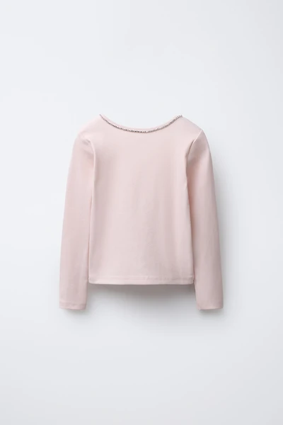 JEWELED RIB T-SHIRT