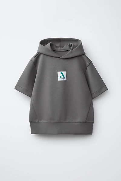 SPORTY SHORT SLEEVE MODAL HOODIE