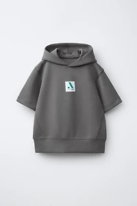 SPORTY SHORT SLEEVE MODAL HOODIE
