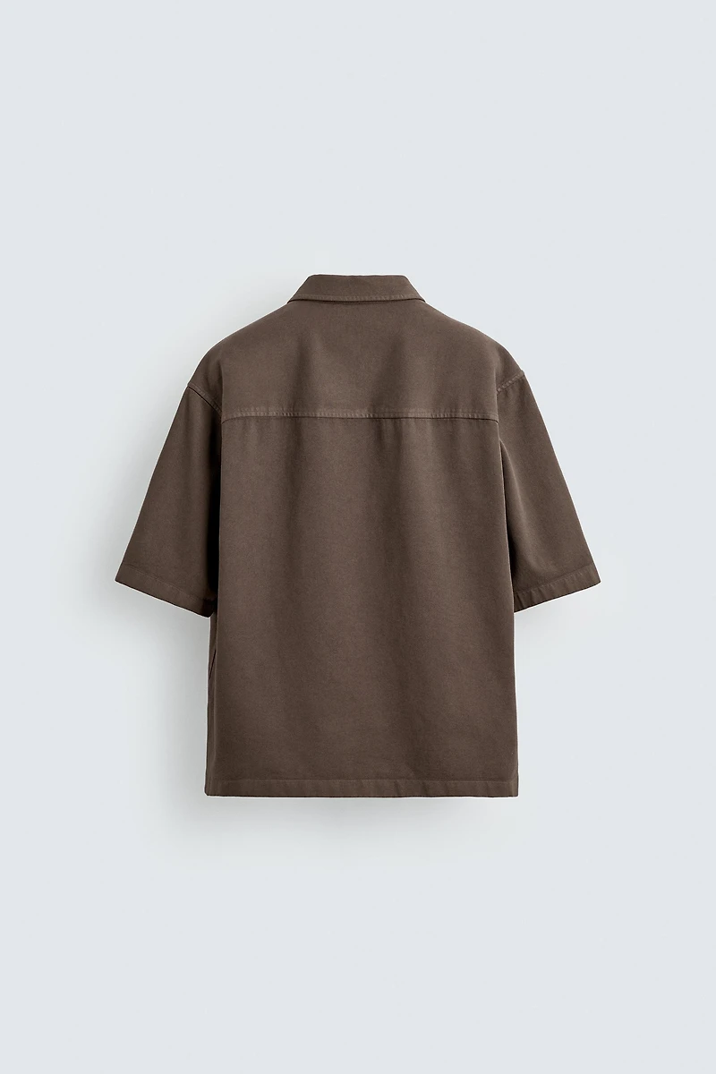 EMBROIDERED TEXTURED OVERSHIRT