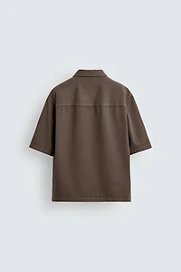 EMBROIDERED TEXTURED OVERSHIRT