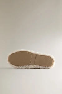 FAUX SHEARLING LEATHER LOAFERS