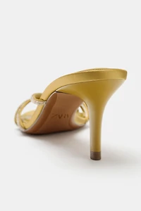 HEELED SANDALS WITH APPLIQUÉS