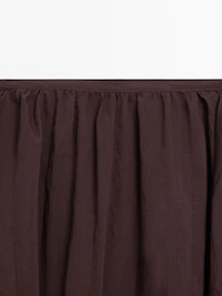 Pleated balloon midi skirt