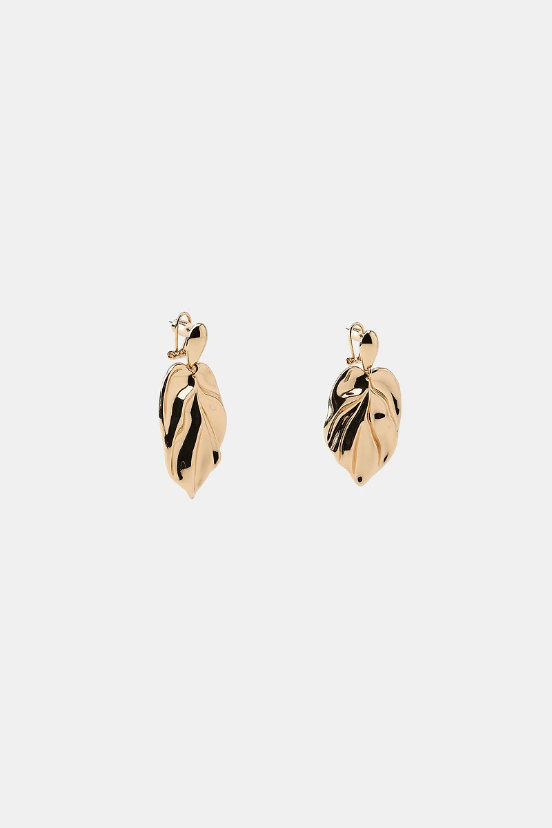 MAXI METAL LEAF EARRINGS