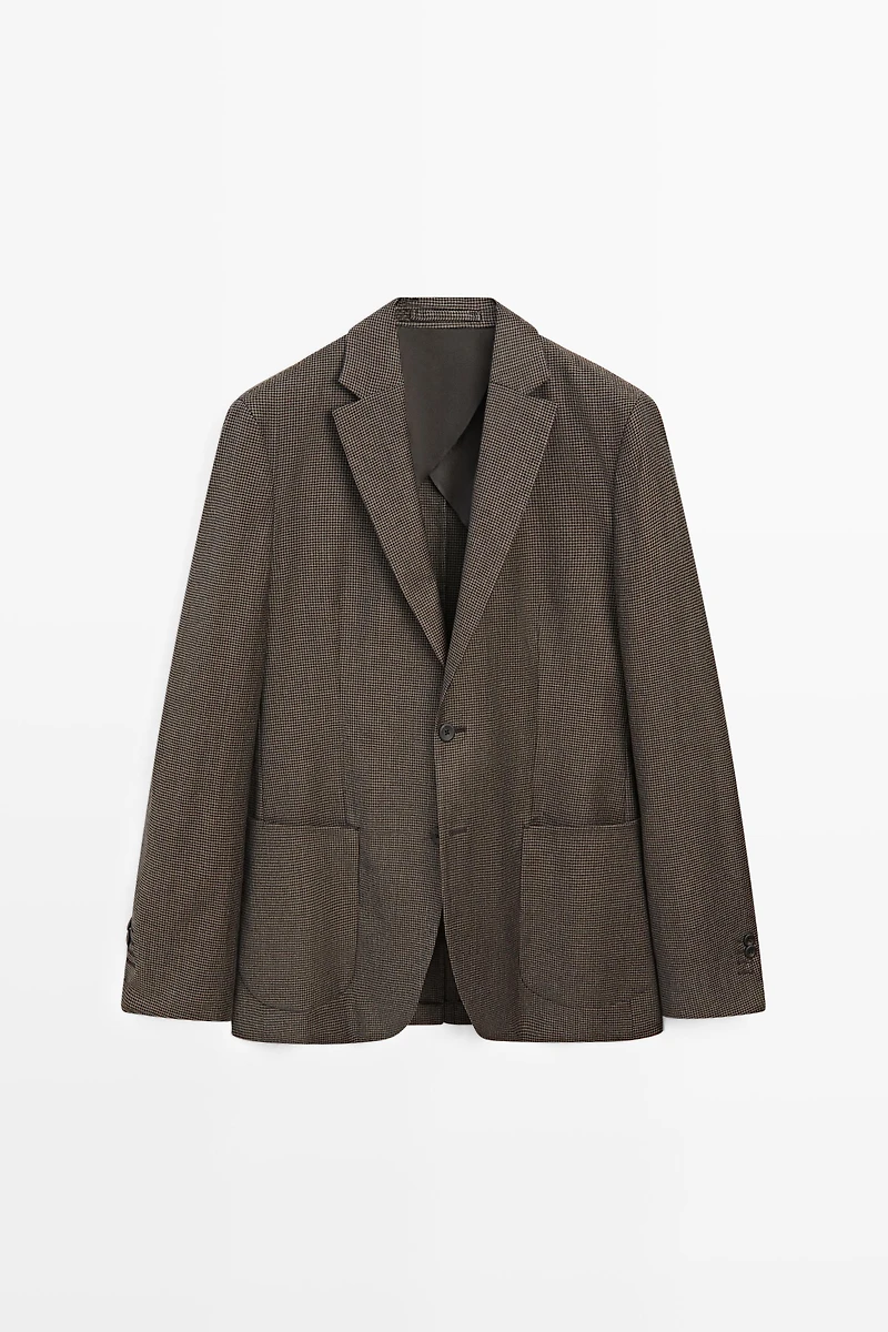 Wool-blend blazer with pocket details