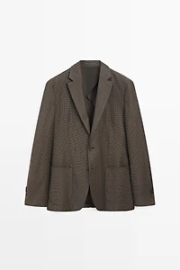 Wool-blend blazer with pocket details