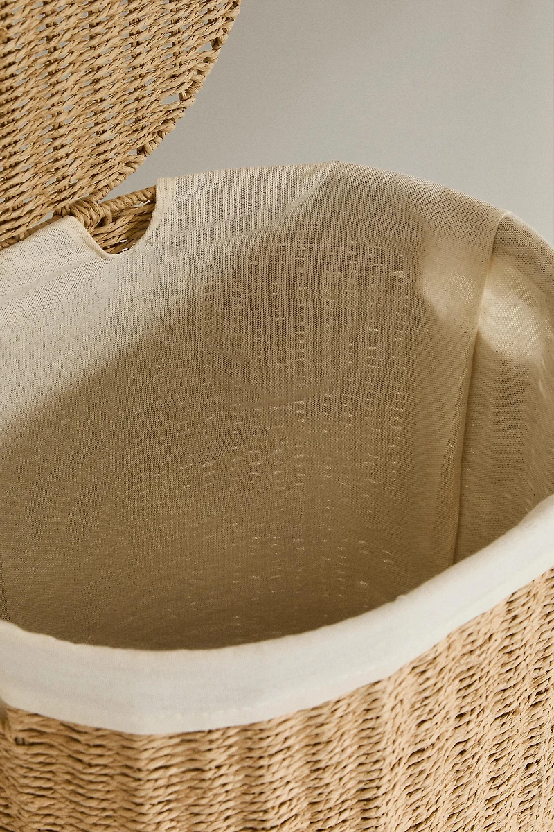 FABRIC-LINED LAUNDRY HAMPER