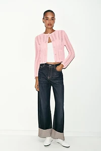 POINTELLE KNIT CARDIGAN
